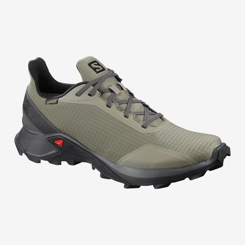 Salomon ALPHACROSS GTX Mens Hiking Shoes Olive UK EOUS